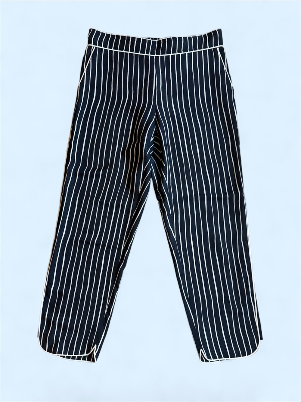 Club Monaco Navy Pinstripe Women’s Cropped Trousers